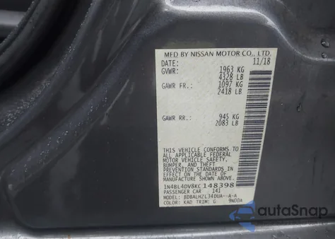 2019 Nissan Altima 2.5 Sv from USA, damaged, VIN 1N4BL4DV8KC148398